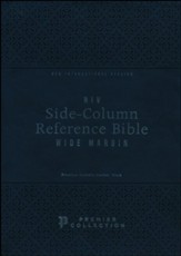 NIV Wide-Margin Side-Column Reference Bible, Premier Collection--premium goatskin leather, black