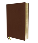 NIV Thinline Reference Bible, Comfort Print--genuine        buffalo leather, brown