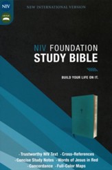 NIV Foundation Study Bible--soft  leather-look, teal