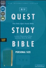 NIV Personal-Size Quest Study Bible, Comfort Print--soft leather-look, teal (indexed)