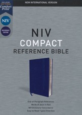 NIV Compact Reference Bible--soft leather-look, blue