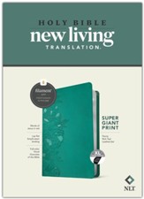 NLT Super Giant Print Bible,  Filament Enabled Edition (Red Letter, LeatherLike, Peony Rich Teal, Indexed)