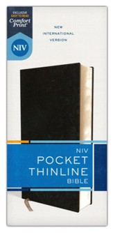 NIV Pocket Thinline Bible, Comfort Print--bonded leather, black