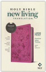 NLT Large-Print Premium Value  Thinline Bible, Filament Enabled Edition--soft leather-look, pink