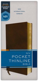 NIV Pocket Thinline Bible, Comfort Print--soft leather-look, brown