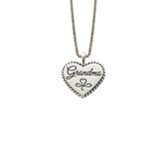 Grandma Heart Necklace, Silver