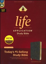 NIV Life Application Study Bible, Third Edition--bonded leather, navy floral (indexed)