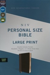 NIV Personal-Size Large-Print Bible--soft leather-look, black (indexed)