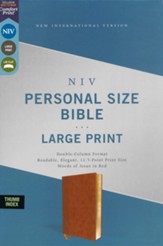 NIV Personal-Size Large-Print Bible--soft leather-look, brown (indexed) - Imperfectly Imprinted Bibles