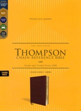 KJV Thompson Chain-Reference Bible, Comfort Print--genuine leather, calfskin, brown (indexed) - Slightly Imperfect
