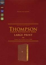 NKJV Large-Print Thompson Chain-Reference Bible--soft leather-look, brown - Imperfectly Imprinted Bibles