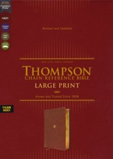 NKJV Large-Print Thompson Chain-Reference Bible--soft leather-look, brown (indexed)