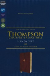 NIV Handy-Size Thompson-Chain Reference Bible, Comfort Print--soft leather-look, burgundy