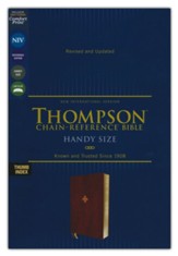 NIV Handy-Size Thompson-Chain Reference Bible, Comfort Print--soft leather-look, burgundy (indexed)