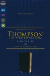 NIV Handy-Size Thompson-Chain Reference Bible, Comfort Print--European bonded leather, black