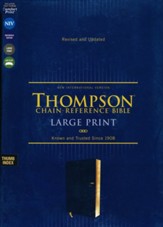 NIV Large-Print Thompson-Chain Reference Bible, Comfort Print--soft leather-look, navy (indexed)