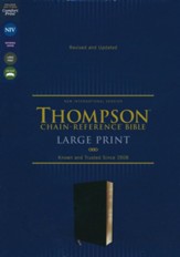 NIV Large-Print Thompson-Chain Reference Bible, Comfort Print--European bonded leather, black