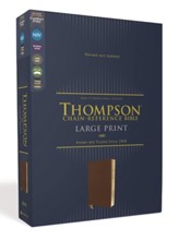 NIV Large-Print Thompson-Chain  Reference Bible, Comfort Print--genuine cowhide leather, brown - Imperfectly Imprinted Bibles