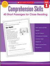 Comprehension Skills: Short Passages  for Close Reading: Grade 1