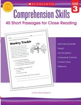 Comprehension Skills: Short Passages  for Close Reading: Grade 3