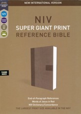NIV Super Giant-Print Reference Bible--soft leather-look, gray (indexed)