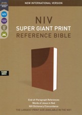NIV Super Giant-Print Reference Bible--soft leather-look, brown (indexed)