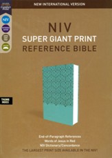 NIV Super Giant-Print Reference  Bible--soft leather-look, teal (indexed)