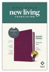 NLT Personal-Size Giant-Print Bible, Filament Enabled Edition--soft leather-look, aurora cranberry (indexed) - Imperfectly Imprinted Bibles