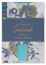 NIV Large-Print Women's Devotional Bible--soft leather-look, teal