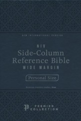 NIV Side-Column Personal-Size  Reference Bible--premium goatskin leather, blue