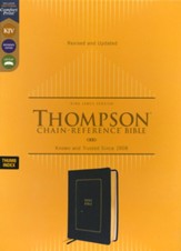 KJV Thompson Chain-Reference Bible, Comfort Print--soft leather-look, black (indexed)