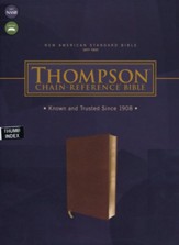 NASB, Thompson Chain-Reference Bible, Leathersoft, Brown, Red Letter, 1977 Text, Thumb Indexed - Slightly Imperfect