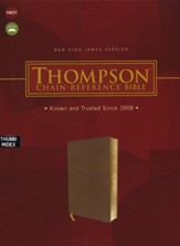 NKJV, Thompson Chain-Reference  Bible, Leathersoft, Brown, Red Letter, Thumb Indexed