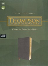 ESV, Thompson Chain-Reference Bible,  Bonded Leather, Black, Red Letter, Thumb Indexed