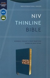 NIV Thinline Bible, Comfort Print--soft leather-look, teal