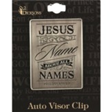 Names of Jesus Visor Clip, Silver, Black