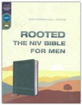 Rooted: The NIV Bible for Men,  Comfort Print--soft leather- look, green