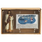 Jesus Figurine with Walks On Water Card