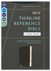 NIV Large-Print Thinline Reference Bible--European bonded leather, black
