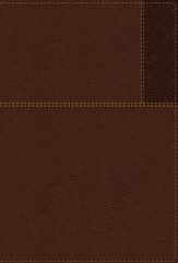 NIV Large-Print Thinline Reference Bible--soft leather-look, brown