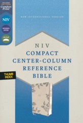 NIV Compact Center-Column Reference Bible, Comfort Print--soft leather-look, stone (indexed)