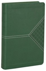 NIV Compact Center-Column Reference Bible, Comfort Print--soft leather-look, green