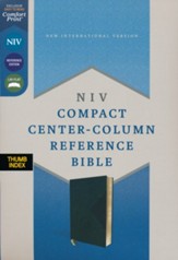 NIV Compact Center-Column Reference Bible, Comfort Print--soft leather-look, green (indexed)
