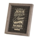 Names of Jesus Framed Wall Art, Gray