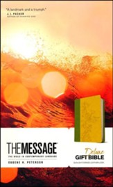 The Message Deluxe Gift Bible, Sunlight/Grass Leather-Look