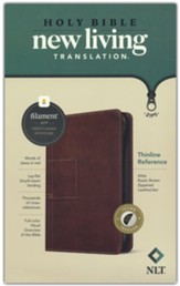 NLT Thinline Reference Zipper Bible, Filament Enabled Edition (LeatherLike, Atlas Rustic Brown, Indexed)