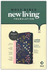 NLT Large Print Thinline Reference Zipper Bible, Filament Enabled Edition (LeatherLike, Meadow Navy & Pink)