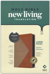 NLT Large Print Thinline Reference Zipper Bible, Filament Enabled Edition (LeatherLike, Messenger Stone & Camel , Indexed)