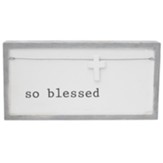 So Blessed, Attached Wire Accent, Wooden Cross Charm