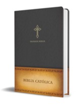 Sagrada Biblia Católica, edición compacta, cuero de imitación, negro (Holy Catholic Bible, Compact Edition, Imitation Leather, Black)